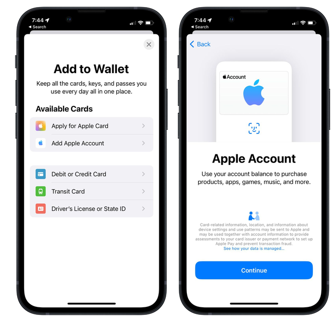 兴宾苹果手机维修分享iOS 15.5钱包App如何添加 Apple 账户 